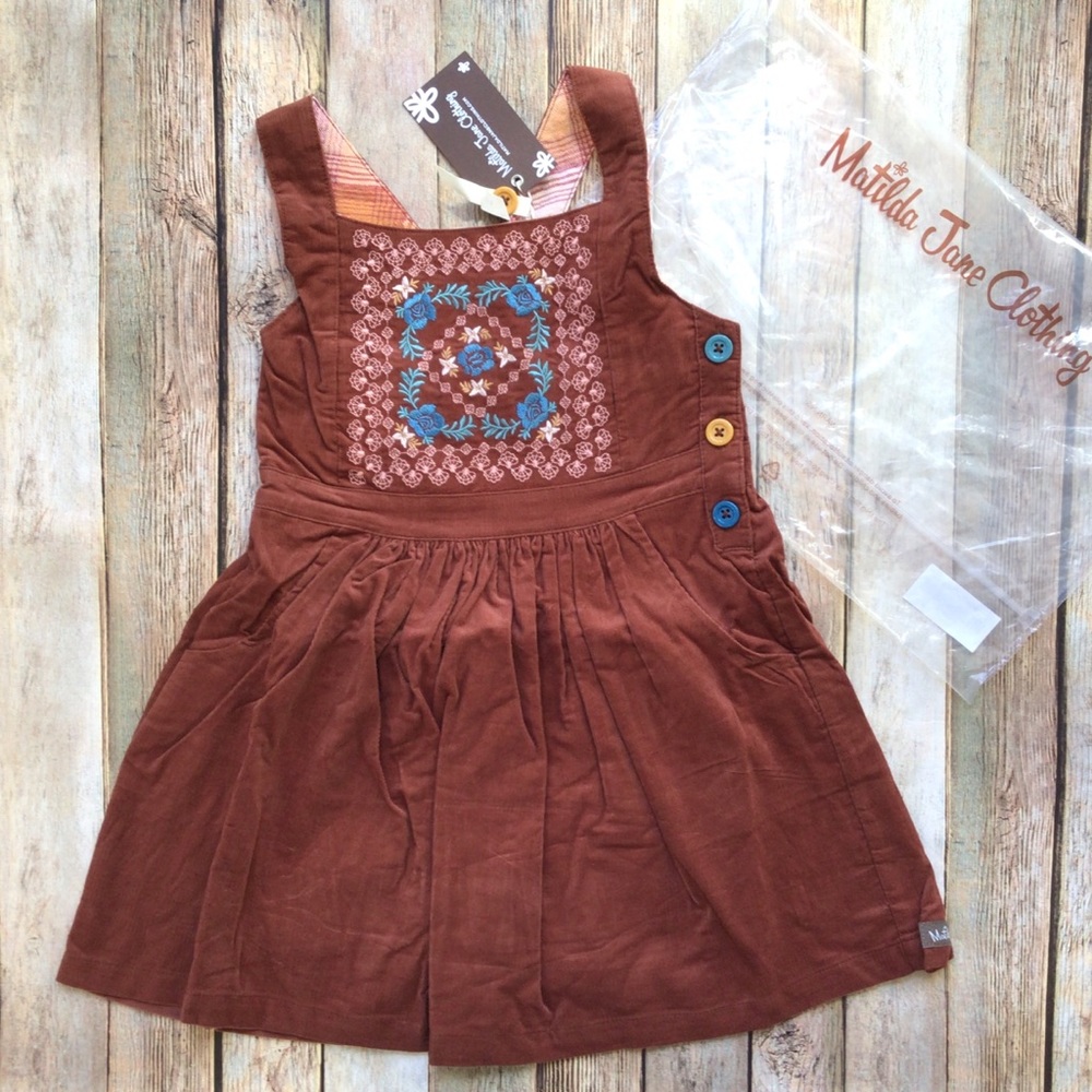 NWT Matilda Jane Arya Girls Micro Cord Jumper Dress